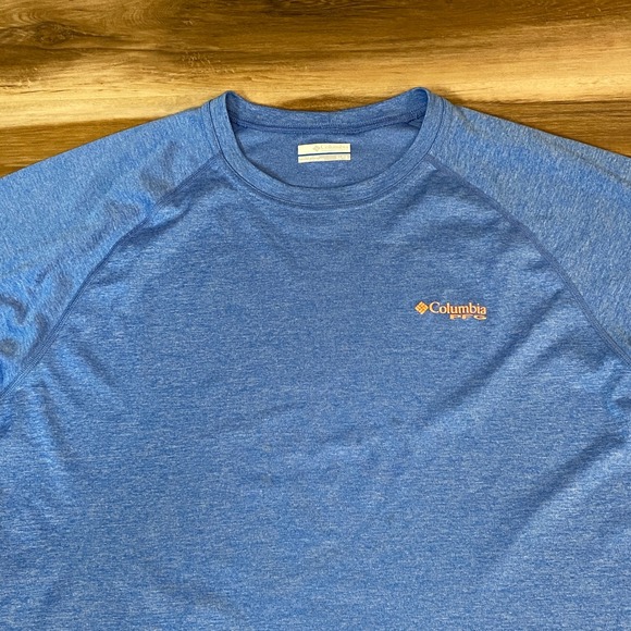 Columbia PFG Long Sleeve Fishing Shirt Blue XL Men Graphic Logo - Picture 2 of 10